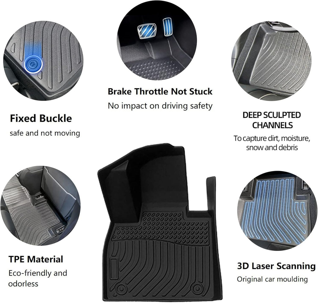 Heavy Duty Black Trunk Floor Mats for Hyundai Palisade 2020-2021 N589