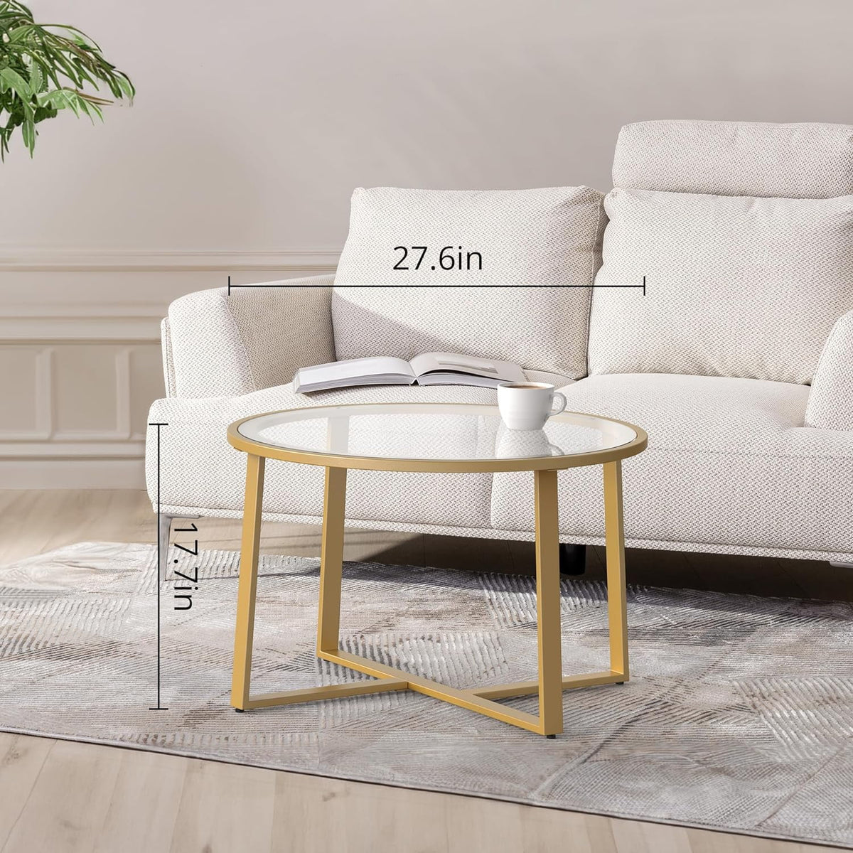 Round Glass Coffee Table H2448