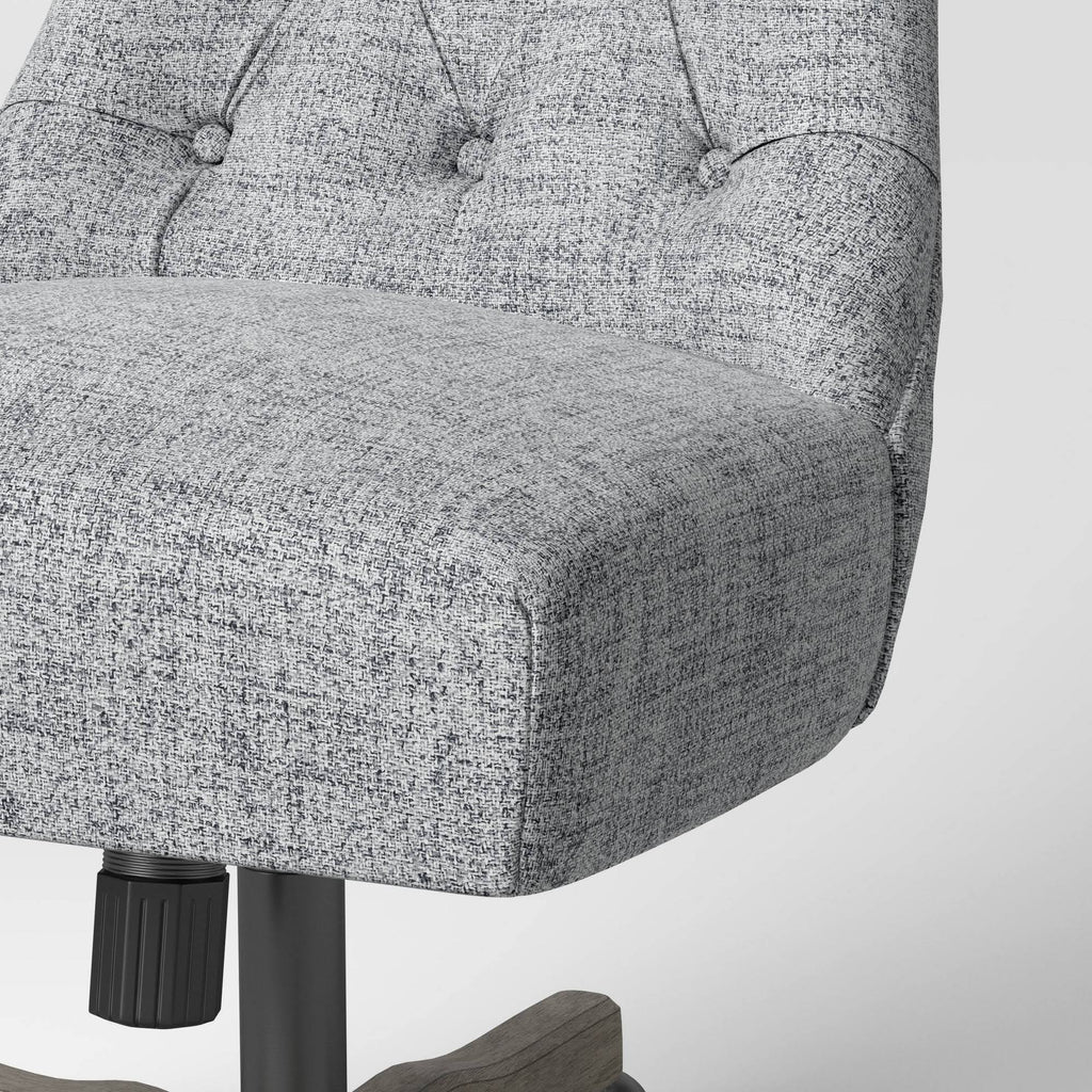 Tufted Back Office Chair Light Gray N9002