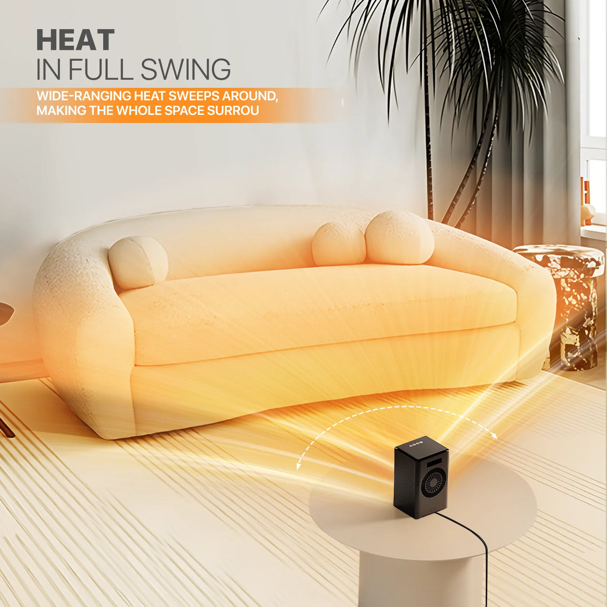 1500W PTC Electric Space Heater with Timer, Black C72849