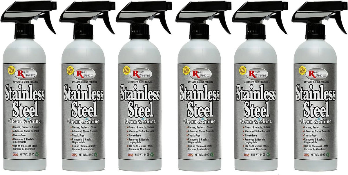 Stainless Steel Cleaner and Protectant 24 oz Spray Bottle Pack of 6 W28093