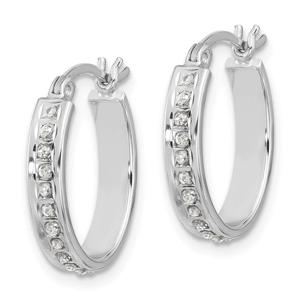 925 Sterling Silver Oval Hoop Earrings D539