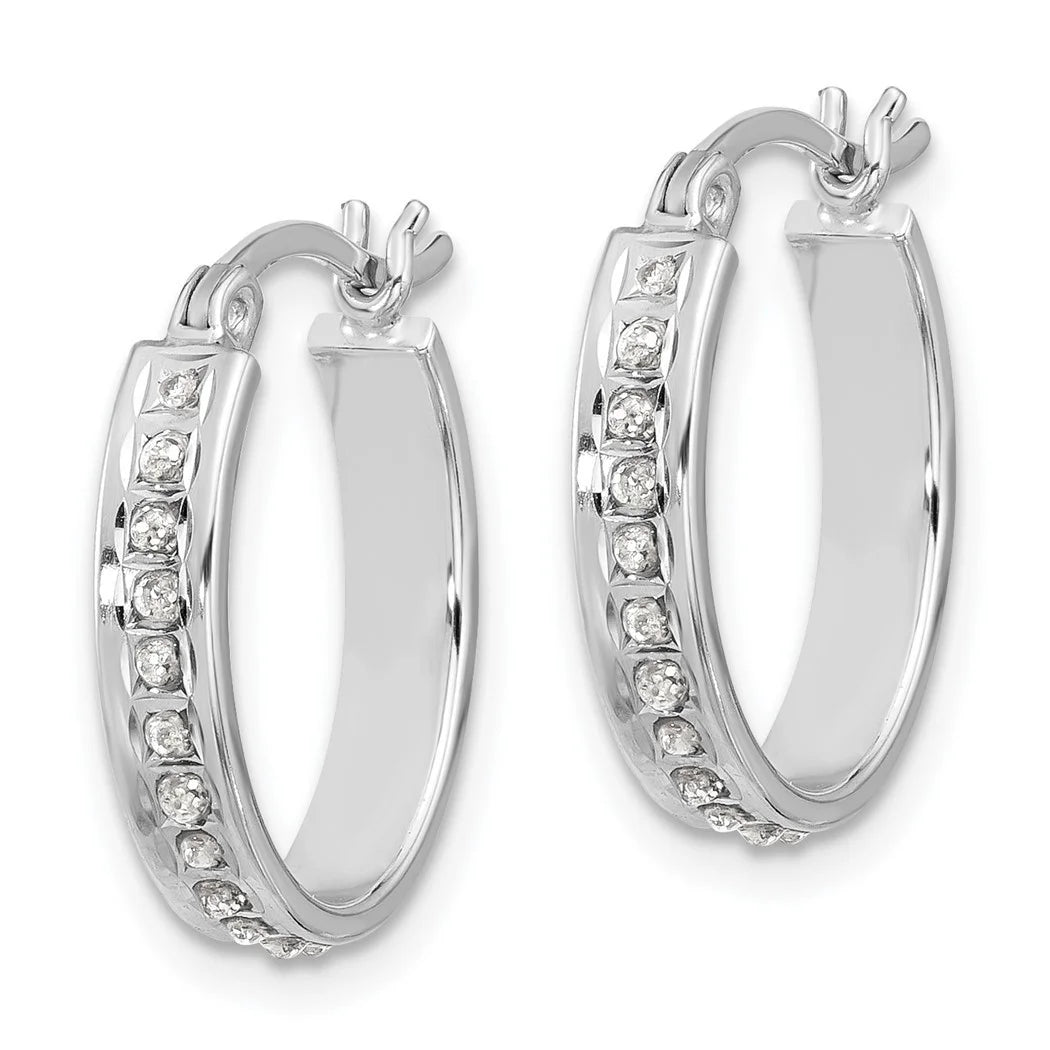 925 Sterling Silver Oval Hoop Earrings D539