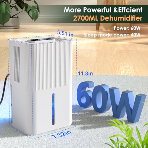 Portable Home Dehumidifier 91 OZ Tank White F130