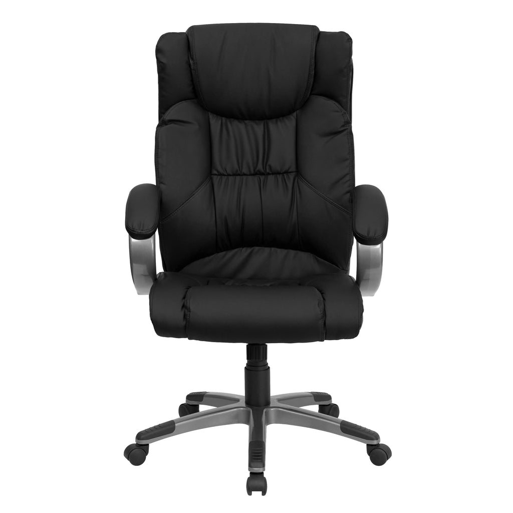 Black Leather Adjustable Swivel Office Chair B86933