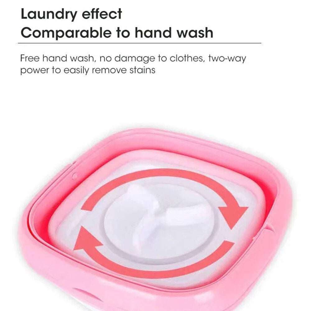 Portable Mini Washer with Dryer Pink B9352