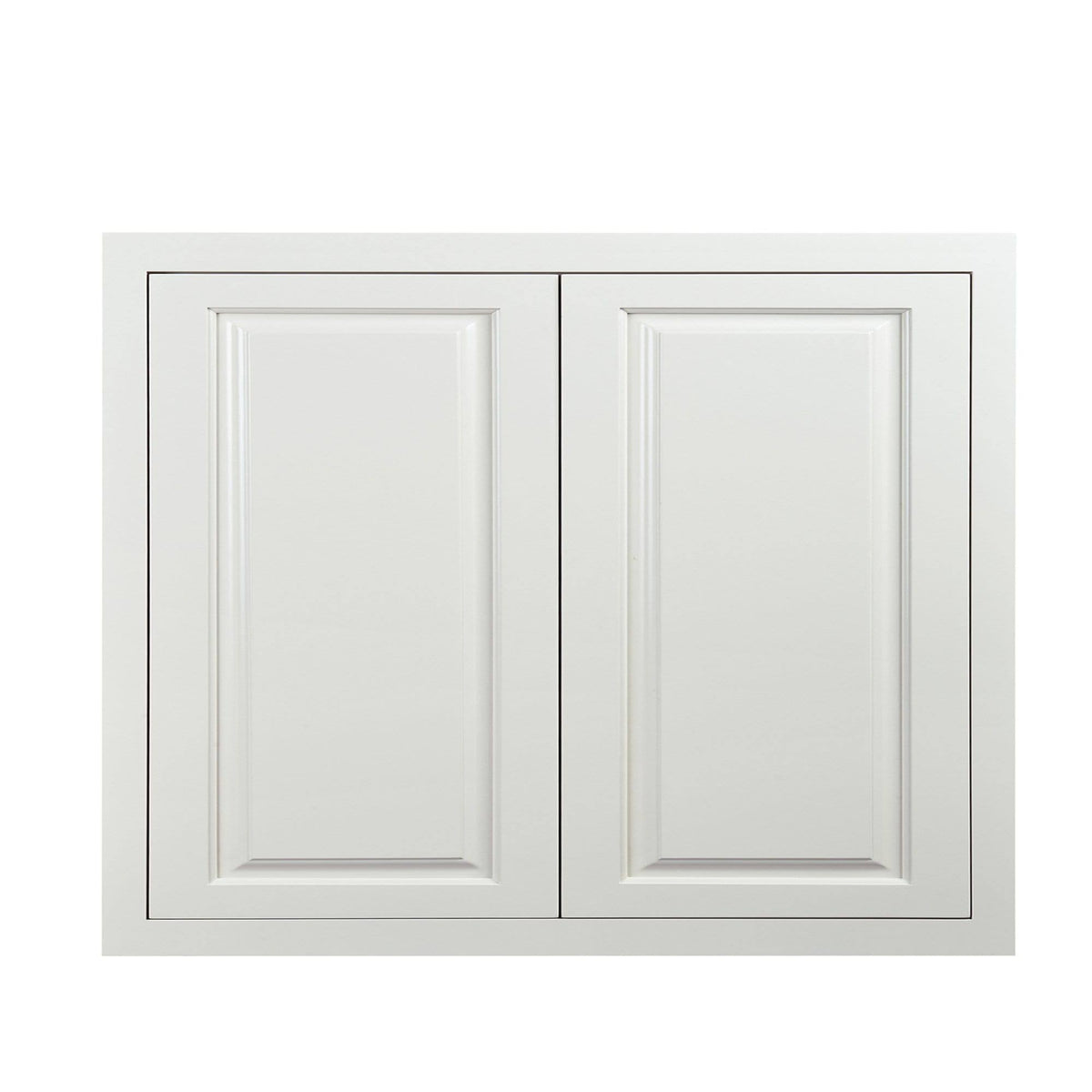 Vintage White Inset Raised Panel Wall Cabinet Double Door 24 E41274