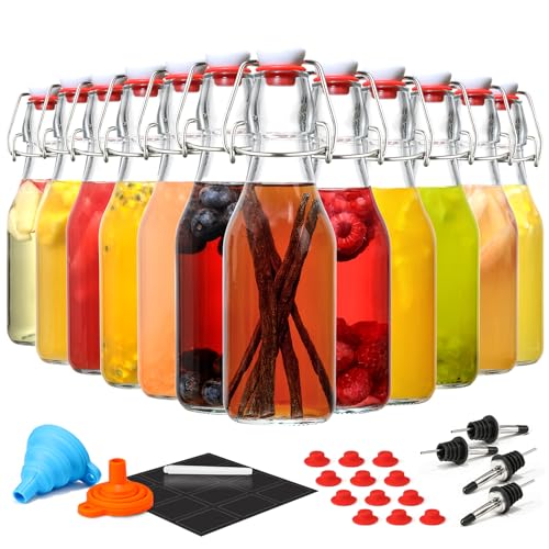 8 Pack 8.5oz Flip Top Glass Bottles T627455