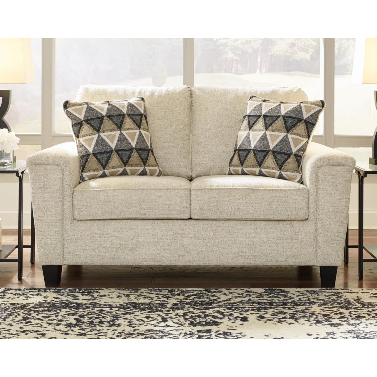 Smoke Gray Fabric Loveseat Y627136
