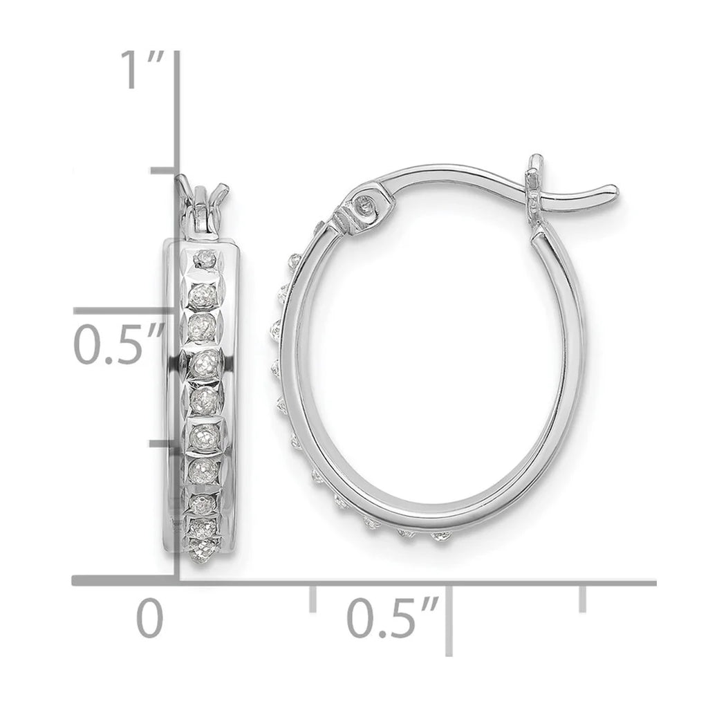 925 Sterling Silver Oval Hoop Earrings D539