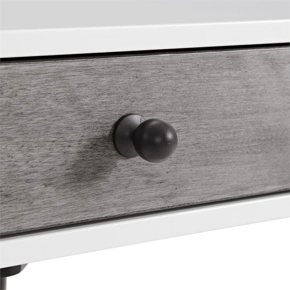 White/Gray/Black Vanity Desk with Mirror T158306