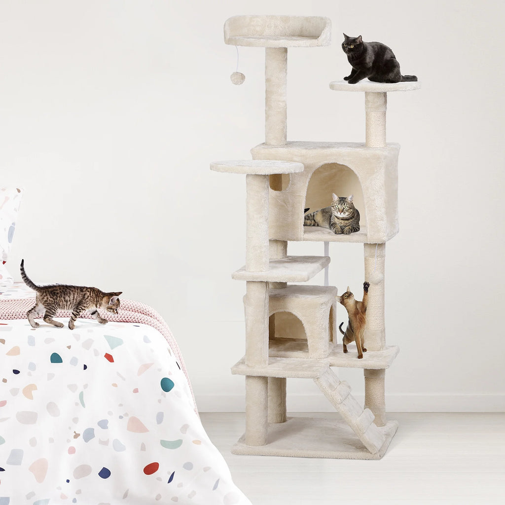 53" Cat Tree Tower with Scratching Board U8332