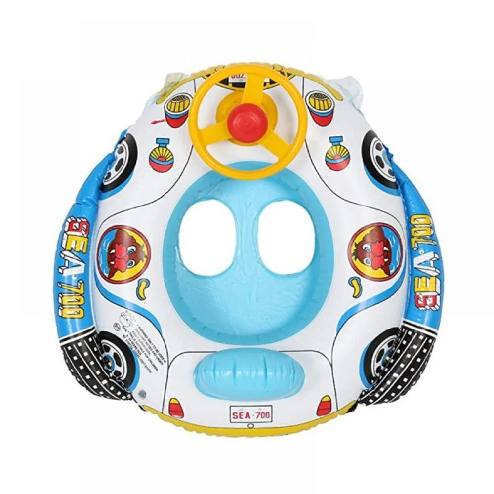Inflatable Pool Float Ring with Steering Wheel Horn for Kids I545294