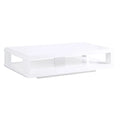 White Rectangle Wood Coffee Table with Shelf A1847