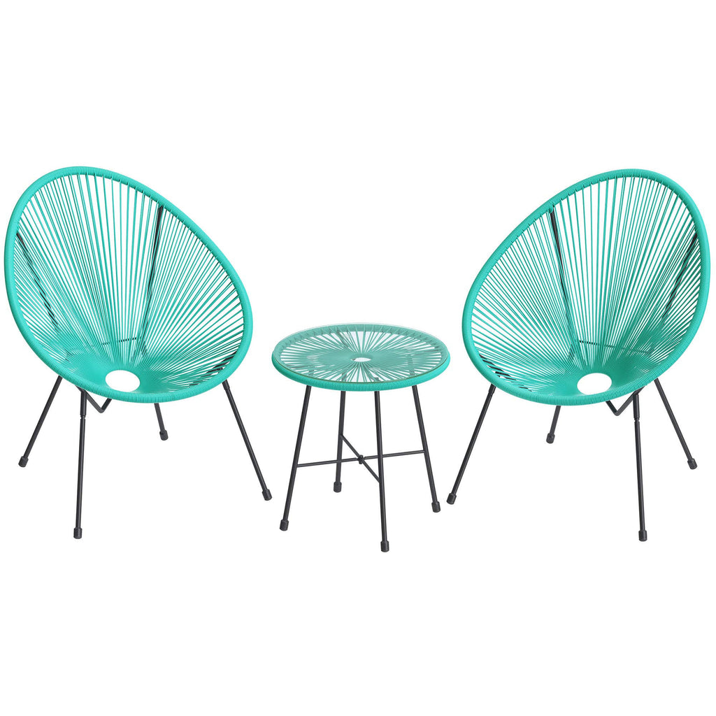 Aqua Green 3-Piece Outdoor Acapulco Chair M401