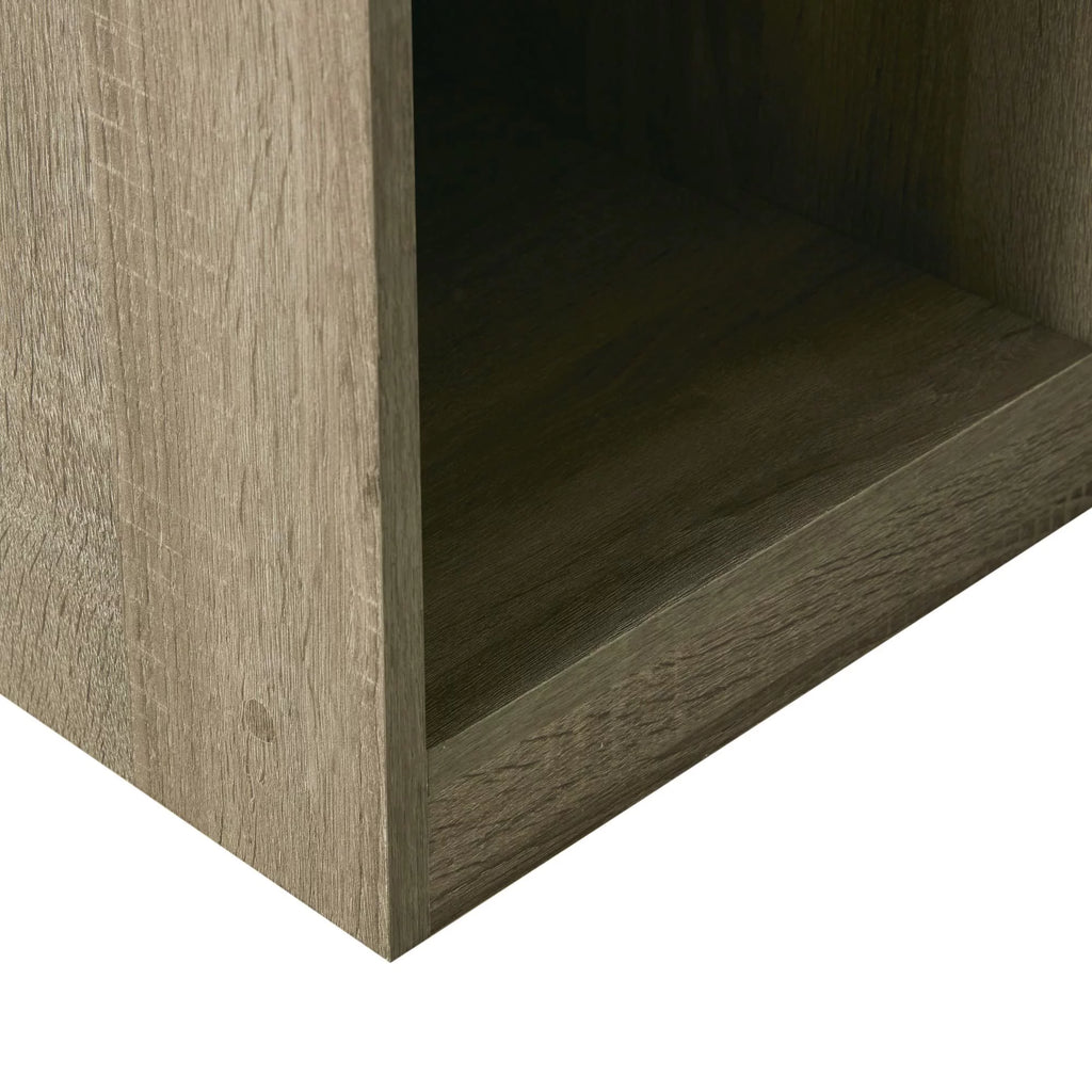 3 Cube Gray Wood Storage Bench with Upholstered Seat Cushion V517829