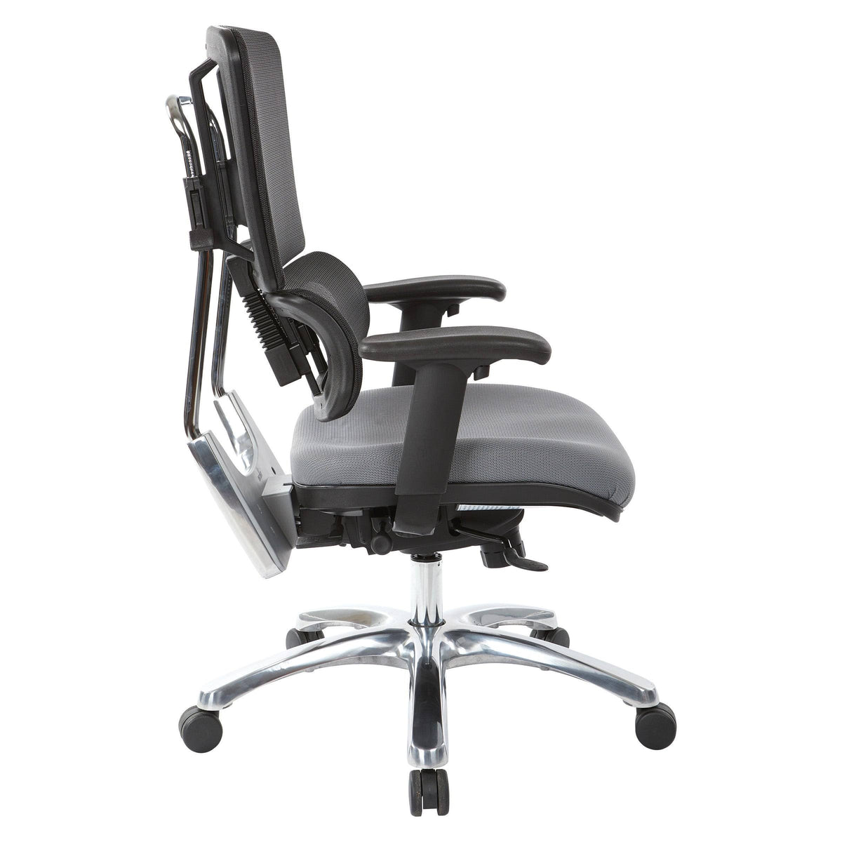 Olive Black Mesh Back Fabric Seat Chrome Base Chair P4216