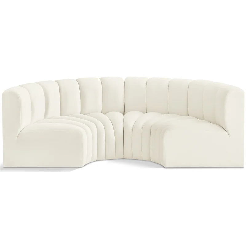 Cream Velvet Modular Sofa O540904