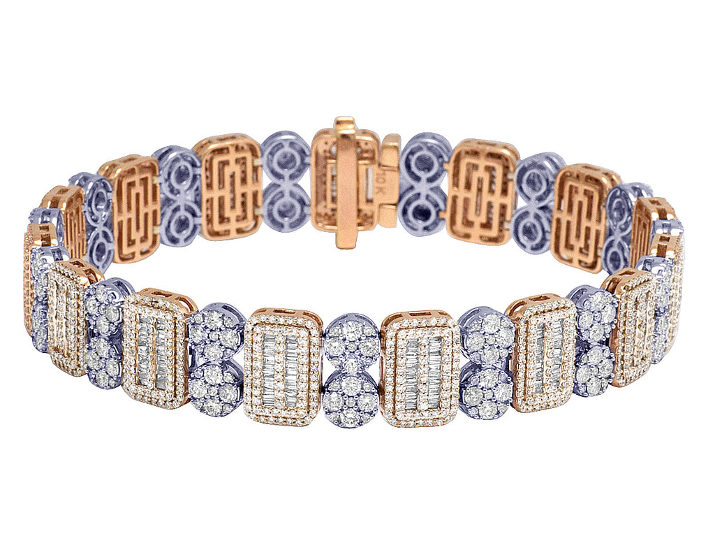 Two Tone Diamond Bracelet 11.75CT 8.5" U14673