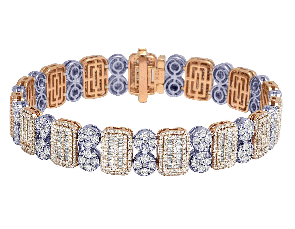 Two Tone Diamond Bracelet 11.75CT 8.5" U14673