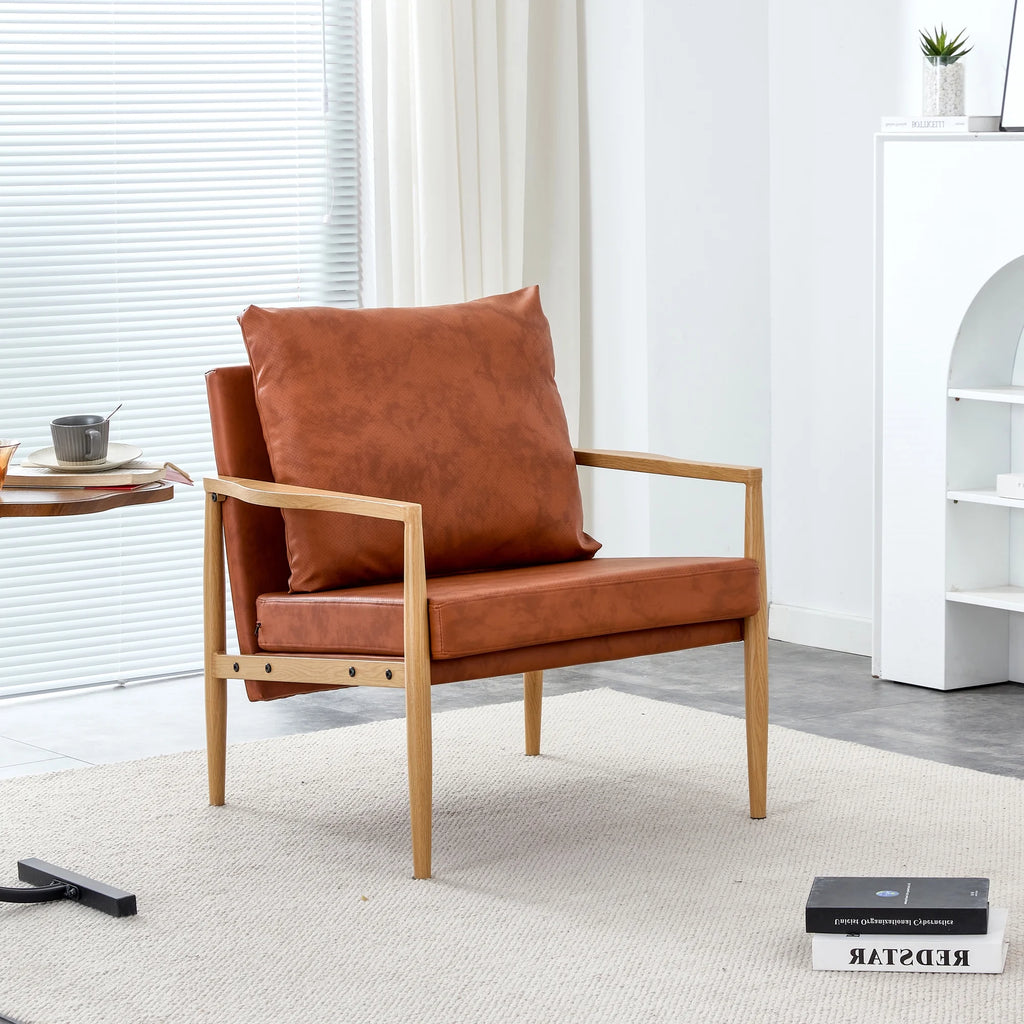 PU Leather Accent Arm Chair with Metal Frame K324103