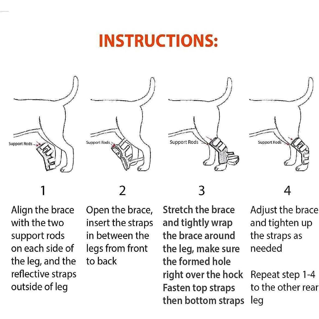 3-in-1 Long Rear Leg Support Dog Splint Braces H838816