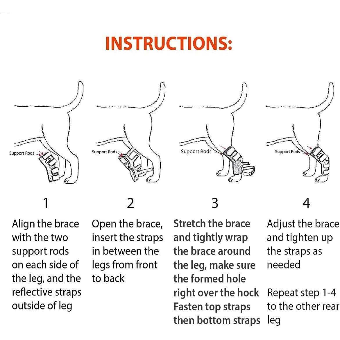 3-in-1 Long Rear Leg Support Dog Splint Braces H838816