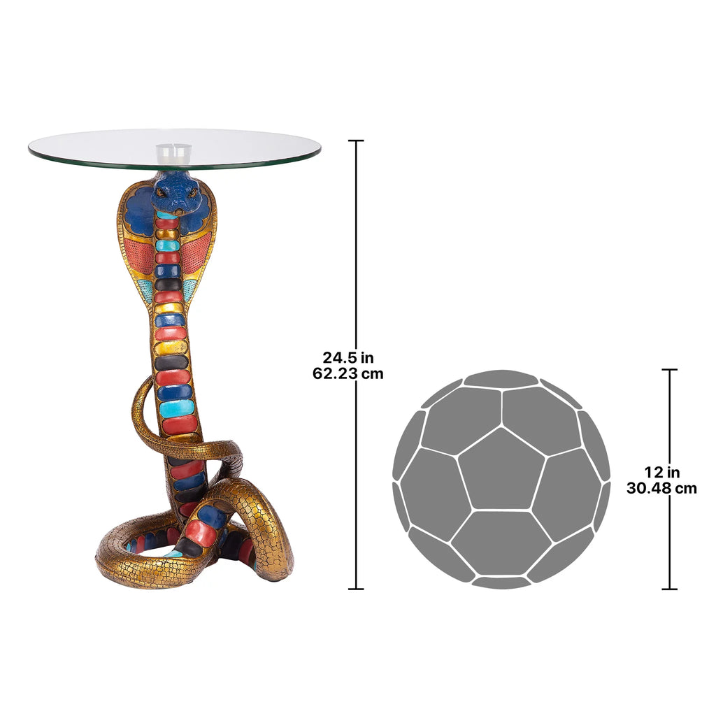 Egyptian Cobra Goddess Glass-Topped Table W406807