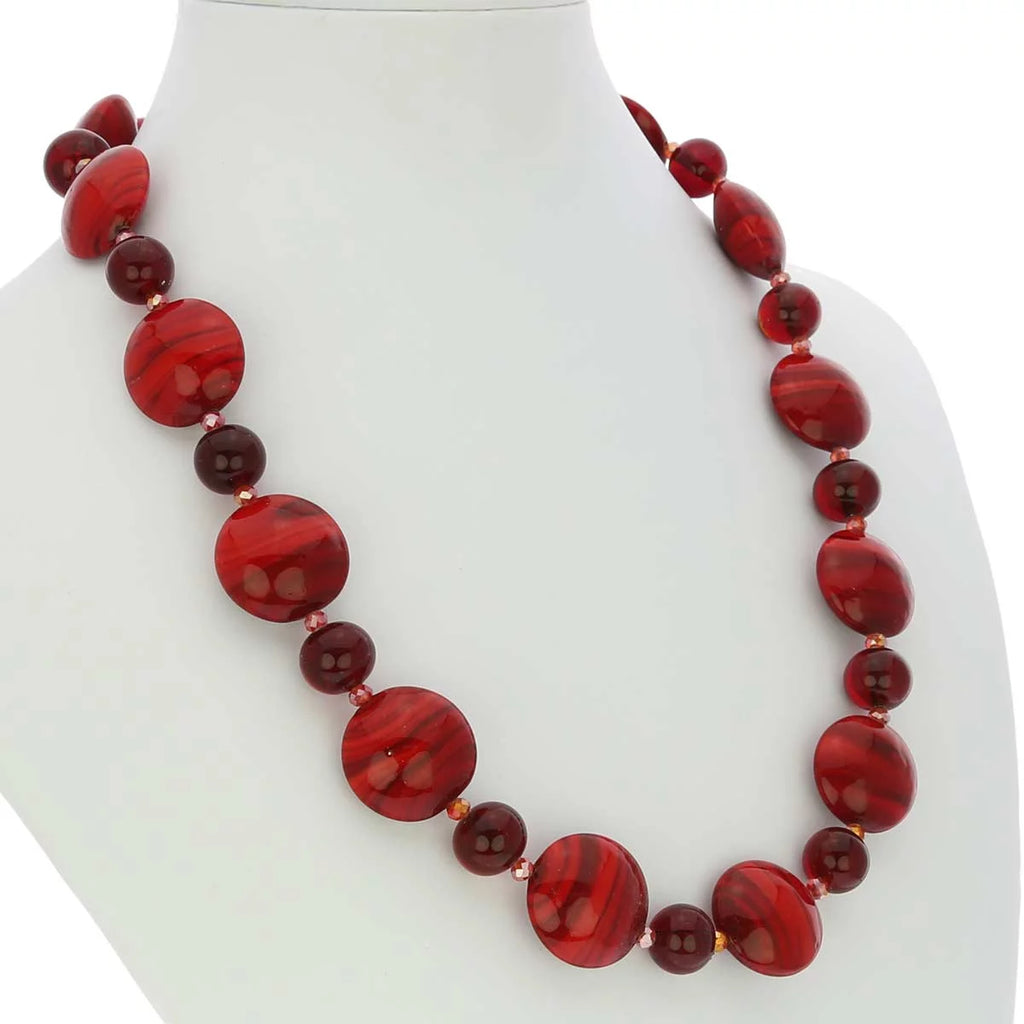 Ruby Red Murano Glass Necklace I889