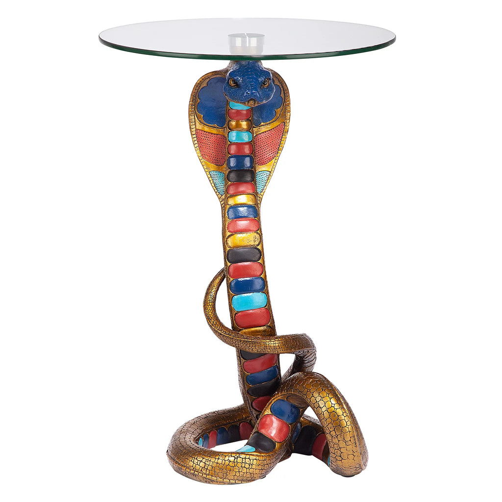 Egyptian Cobra Goddess Glass-Topped Table W406807