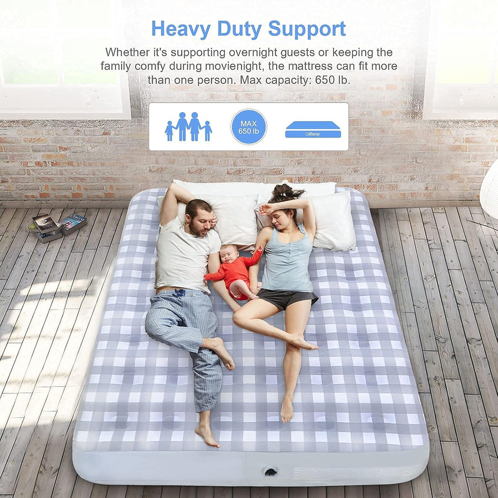 Queen Air Mattress with Flocked Top Waterproof Cover Repair Kit G3146