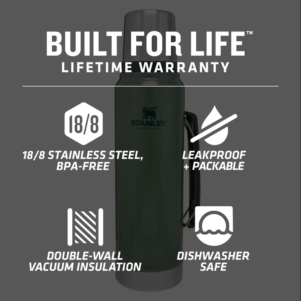 Stainless Steel Vacuum Insulated Thermos Bottle 1.1 qt N132
