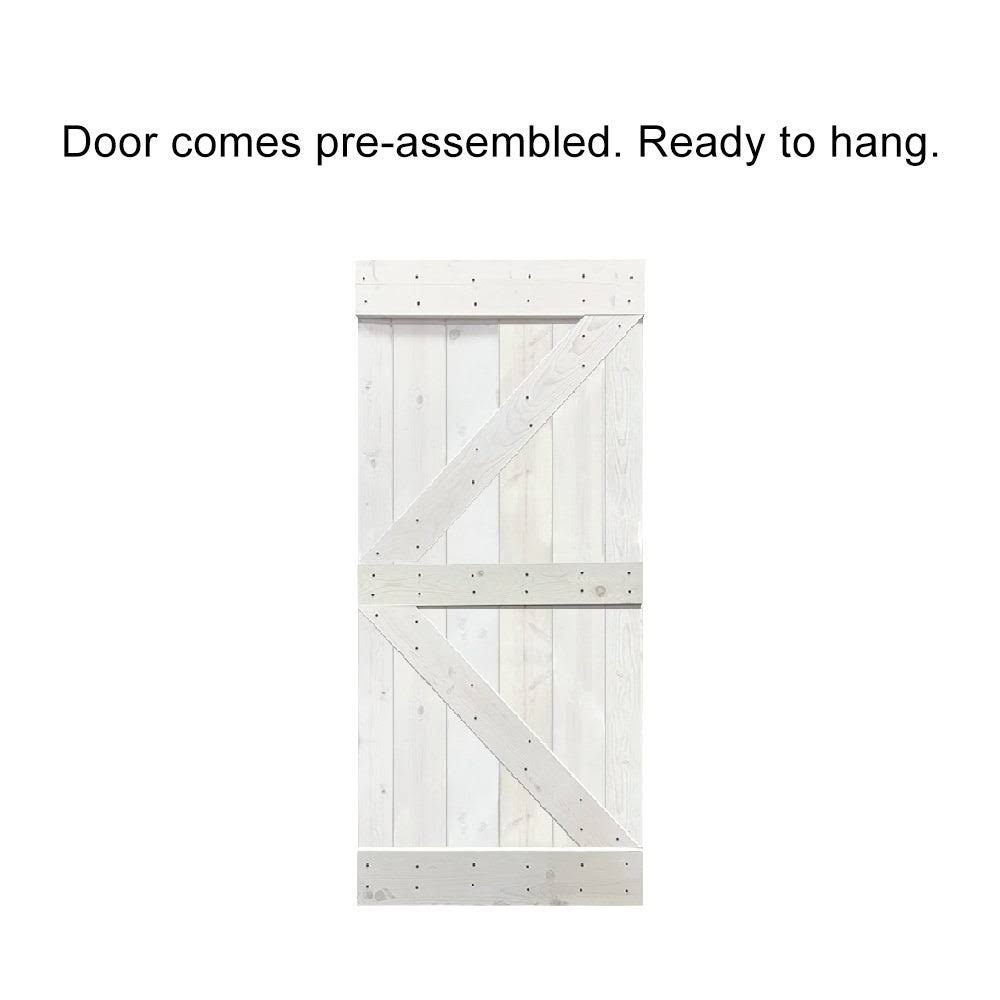 Ocean Blue Stained Wood Interior Sliding Barn Door with Hardware Kit Z5790