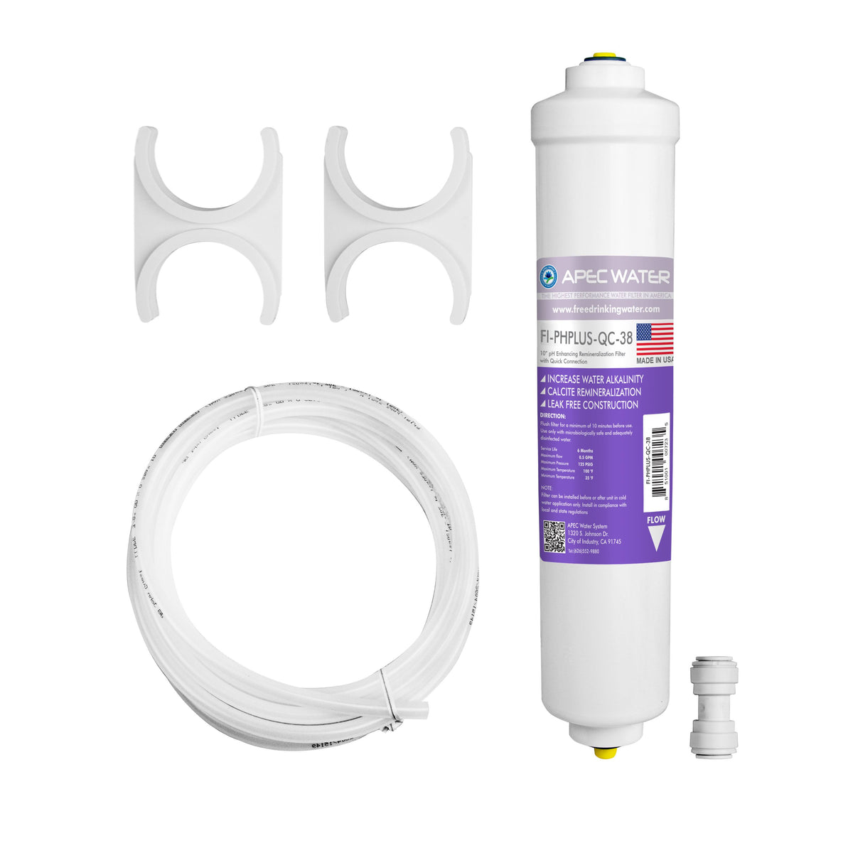 10 in. Alkaline pH+ Calcium Carbonate Inline Filter Kit with 3/8 in. Quick Connect A5409