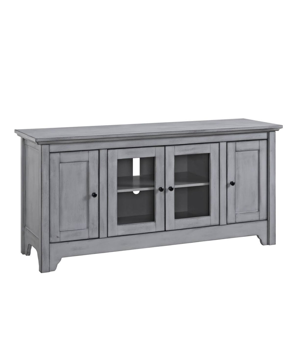 Antique Grey Wood TV Media Stand Storage Console N705509
