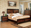 Walnut Acacia Finish 3pc Eastern King Size Bed and 2 Nightstands T80787