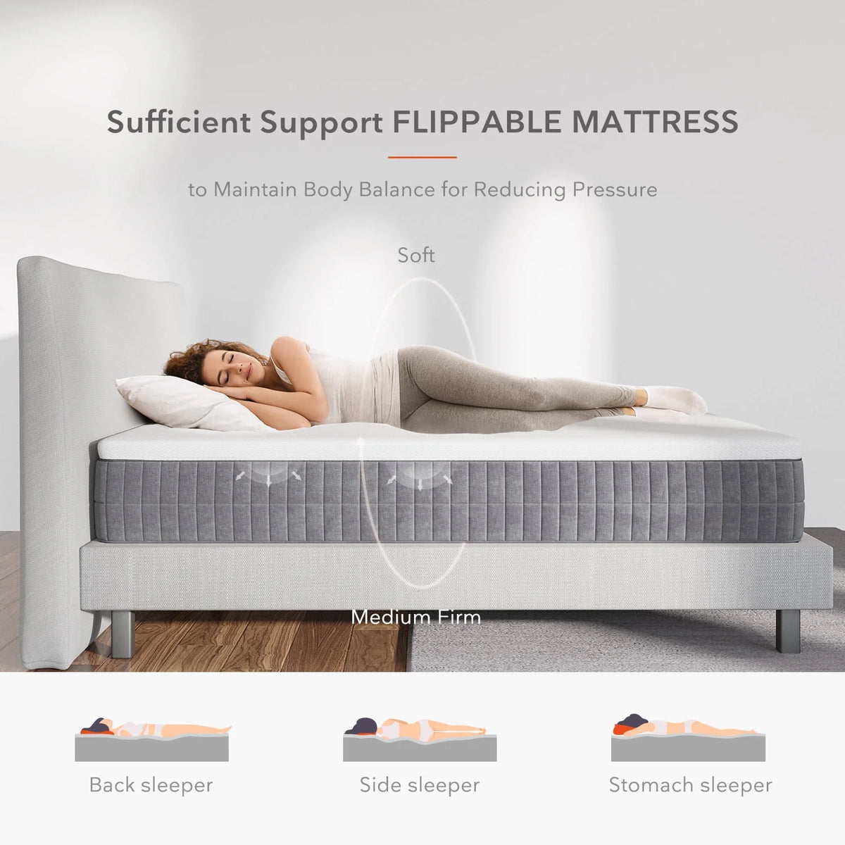 12 Cool Gel Memory Foam Medium Firm King Mattress N386574