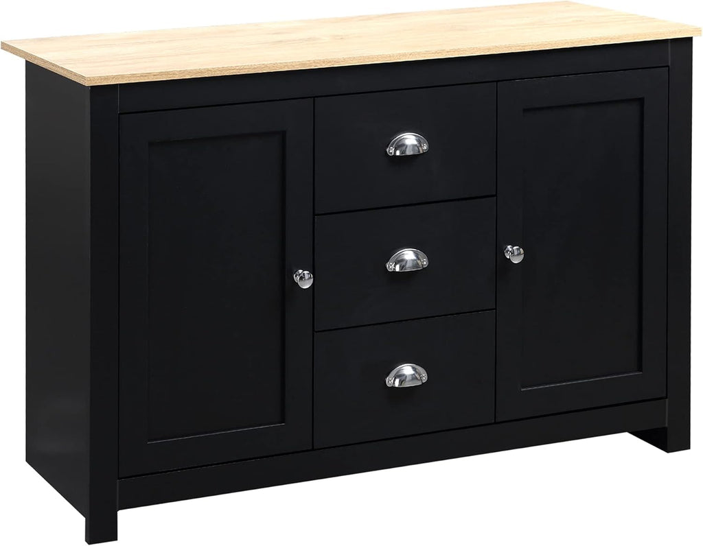 White Kitchen Sideboard with 3 Drawers J983