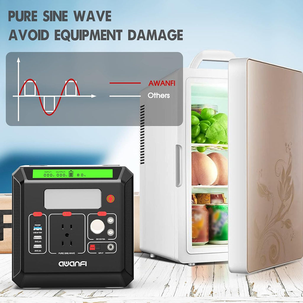300W Portable Power Station 300Wh Solar Powered Generator with 110V AC Outlet P563509