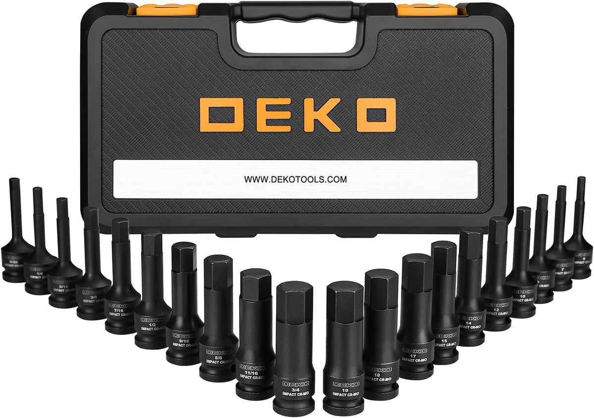 20 Piece Cr-Mo Steel Impact Hex Bit Set with Storage Case D422057