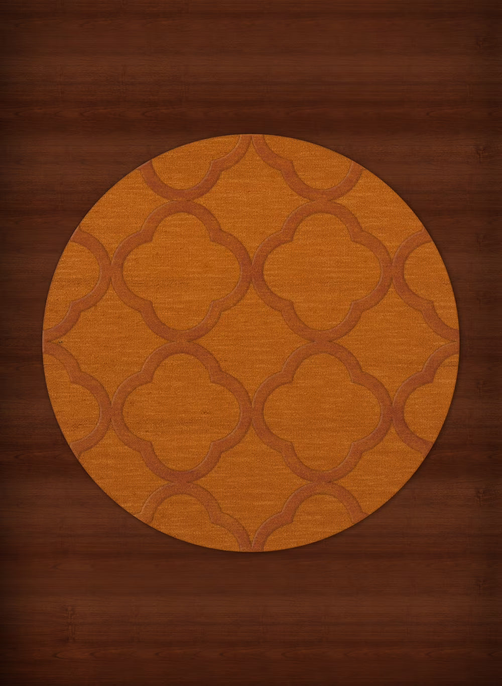 Orange Quaterfoil Trellis 4' x 4' Round Area Rug L167137