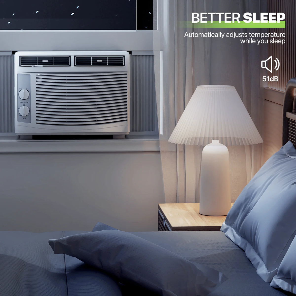 5,000 BTU 115V Window Air Conditioner with Multi-Speed Fan, White X6908