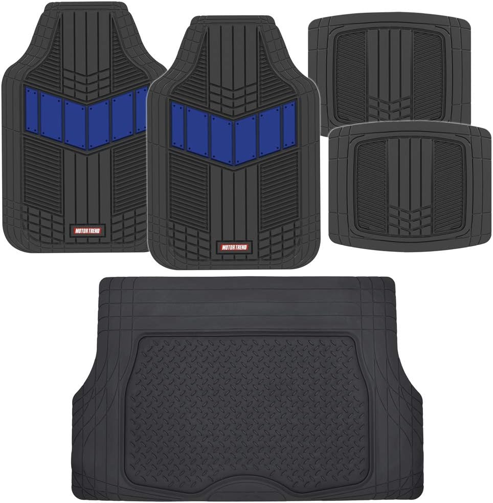 Blue Heavy Duty Rubber Auto Floor Mats with Cargo Trunk Liner A634