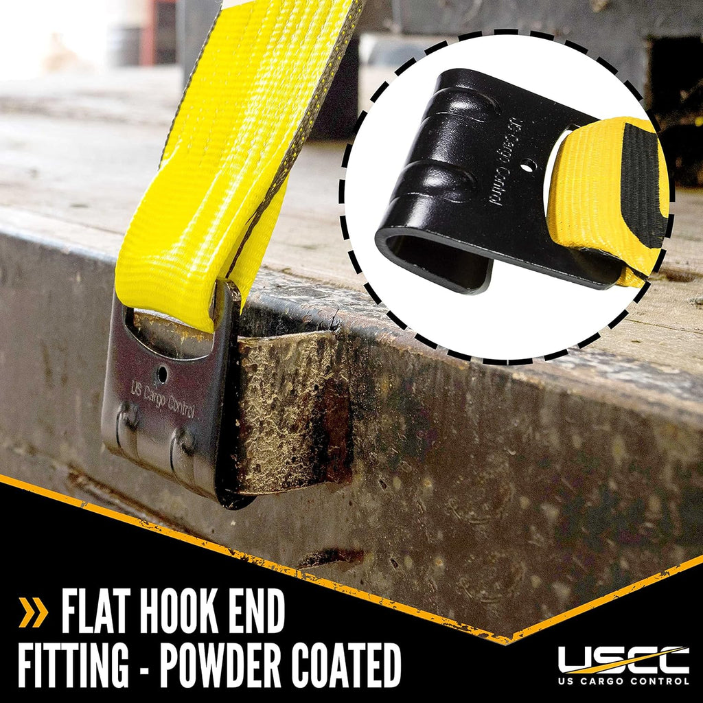 Yellow Ratchet Strap with Flat Hooks R3030