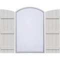 Rustic Faux Wood Shutters with Elliptical Arch Top Z736723