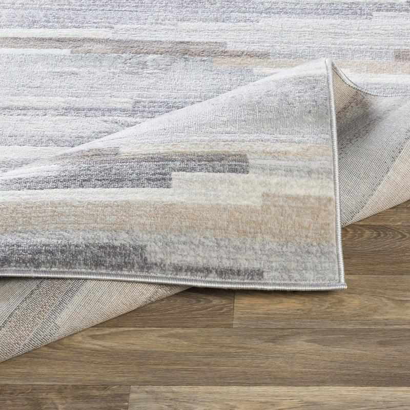 6x9 Gray Tan White Area Rug X775214