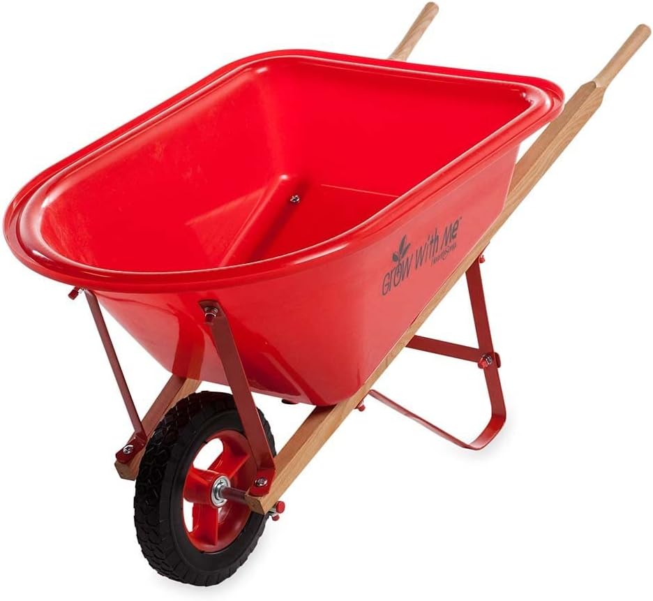 Red Wood Handle Steel Wheelbarrow for Children, Pack of 2 A669
