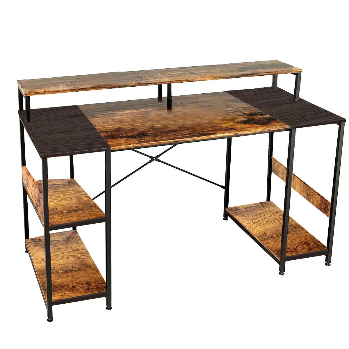 Computer Desk with Monitor Stand & Shelves D8027