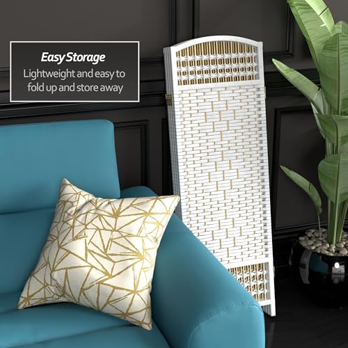 White 3 Panels Folding Screen J8126