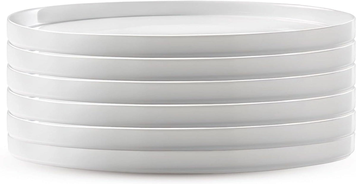 Set Of 6 Tempered Opal Glass Flat Plates R729119